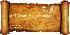 Kázmér Julianna névjegykártya