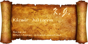 Kázmér Julianna névjegykártya